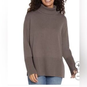 GAP | Brown | Split Hem | Turtleneck | Knit | Cotton | Sweater | Size S